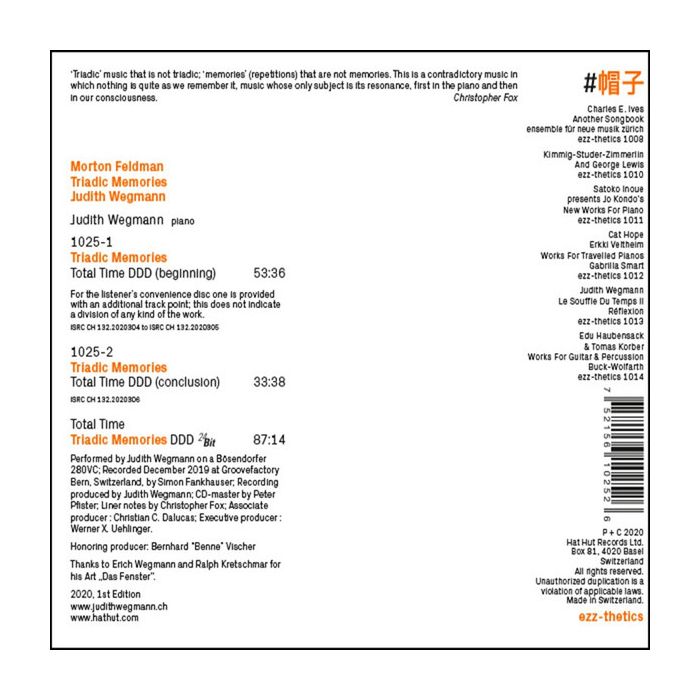 Morton Feldman:Triadic Memories - slide-1