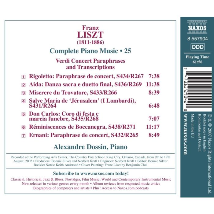 LISZT: Verdi Paraphrases and Transcriptions (Liszt Complete Piano Music Vol. 25) - slide-1