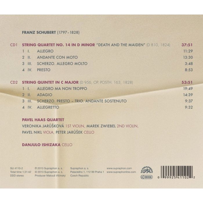 Schubert: String Quartet “Death and the Maiden”, String Quintet - slide-1