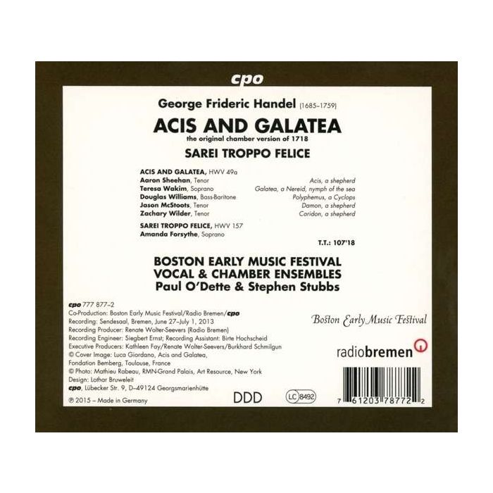 Handel: Acis and Galatea (the original chamber version of 1718) - slide-1
