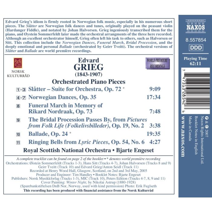 Grieg: Orchestral Music Vol. 2, Orchestrated Piano Pieces - slide-1