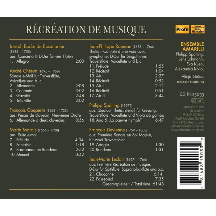 Récréation de musique – Boismortier, Couperin, Marai,s Rameau, Devienne, Leclair, - slide-1