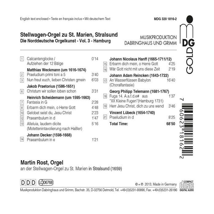 Norddeutsche Orgelkunst Vol. 3 Hamburg - Telemann, C.P.E. Bach, Weckmann, ... - slide-1