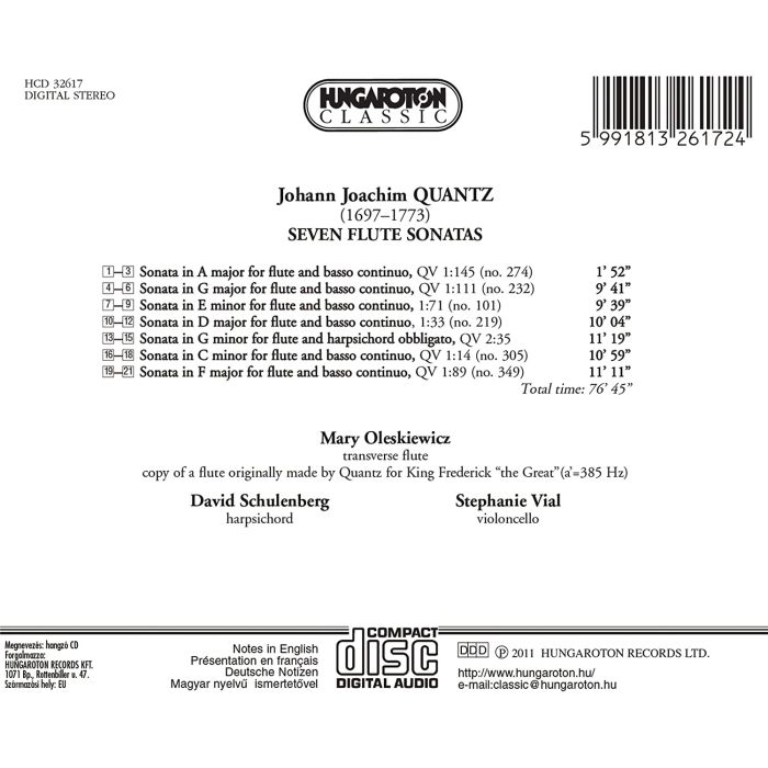 Quantz: Seven Flute Sonatas - slide-1