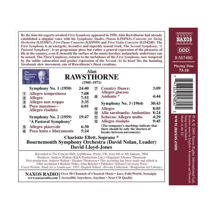 RAWSTHORNE: Symphonies Nos. 1-3 - slide-1