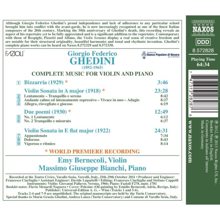 Ghedini: Complete works for violin and piano - slide-1