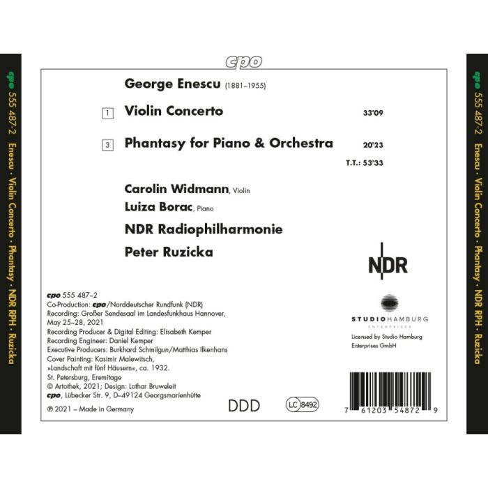 Enescu: Violin Concerto; Phantasy for Piano & Orchestra - slide-1