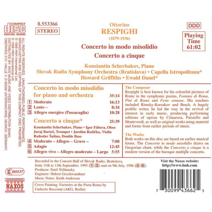 RESPIGHI: Concerto in Modo Misolidio; Concerto a Cinque - slide-1