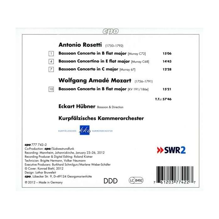 Rosetti: Bassoon Concertos Vol. 2 - slide-1