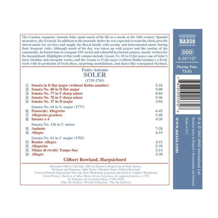 SOLER: Sonatas for Harpsichord, Vol. 10 - slide-1