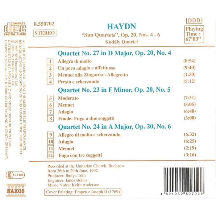 HAYDN: String Quartet op. 20, nos. 4 - 6 - slide-1