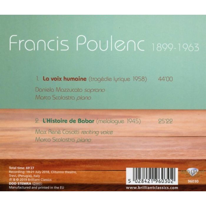 Poulenc: La Voix Humaine; L'Histoire de Barbar - slide-1