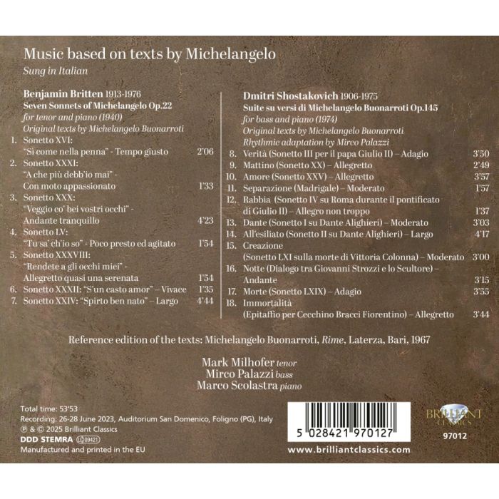 Britten & Shostakovich: Music based on texts by Michelangelo - slide-1