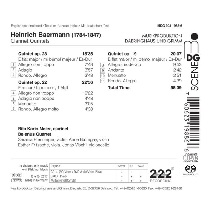Baermann: Clarinet Quintets op. 19, 22 & 23 - slide-1