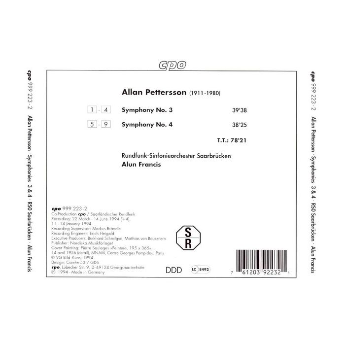 PETTERSSON: Symphonies nos. 3 & 4 - slide-1