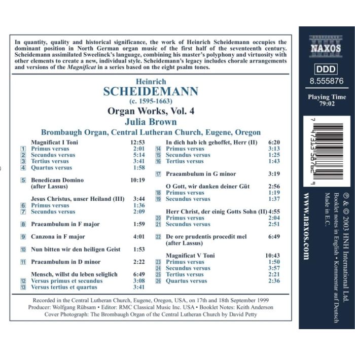 SCHEIDEMANN: Organ Works, Vol. 4 - slide-1