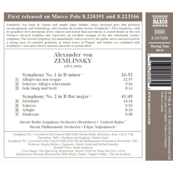 ZEMLINSKY: Symphonies Nos. 1 and 2 - slide-1