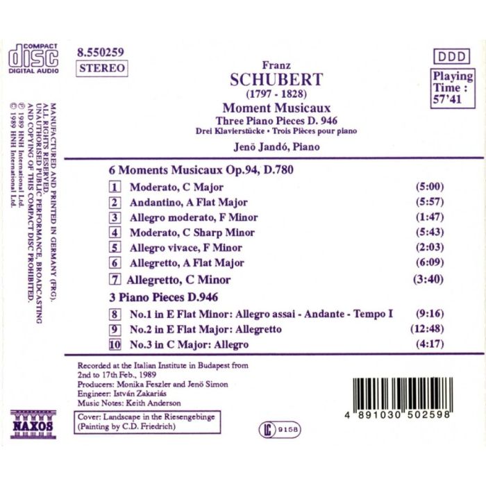Schubert: 6 Moments Musicaux, D. 780, 3 Piano Pieces, D. 946 - slide-1