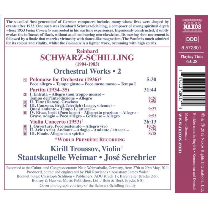 Schwarz-Schilling: Violin Concerto, Partita - slide-1