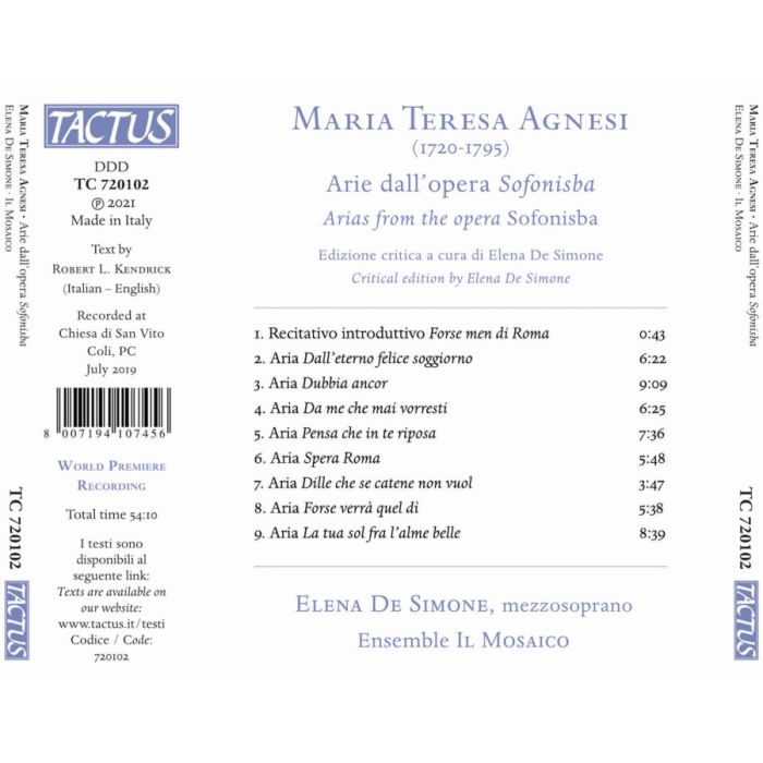 Agnesi: Arias from the opera Sofonisba - slide-1