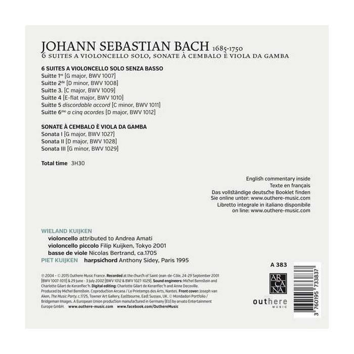 Bach: 6 suites a violoncello solo; Sonate à cembalo è viola da gamba - slide-1