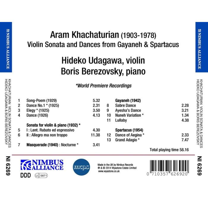 Khachaturian: Violin Sonatas & Dances from Gayaneh & Spartacus - slide-1
