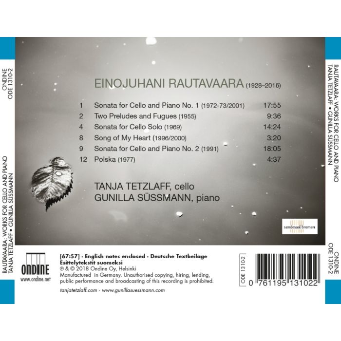 Rautavaara: Works for Cello and Piano - slide-1