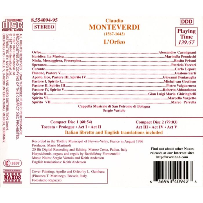 MONTEVERDI: L'Orfeo - slide-1