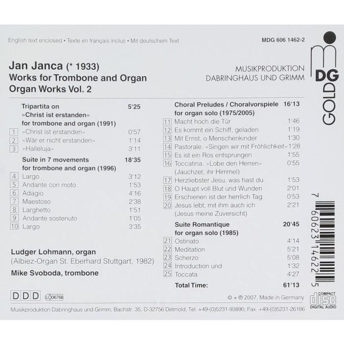 Janca: Works for trombone and organ - slide-1