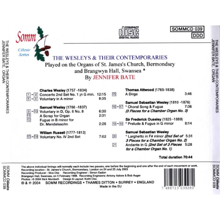 Organ Music by The Wesleys & Their Contemporaries - slide-1