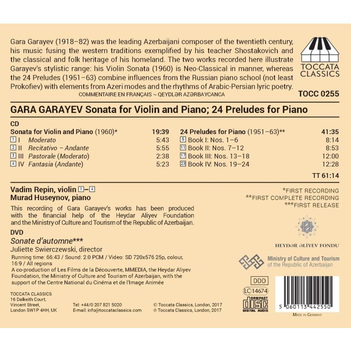 Garayev: Sonata for Violin and Piano; 24 Preludes for Piano - slide-1