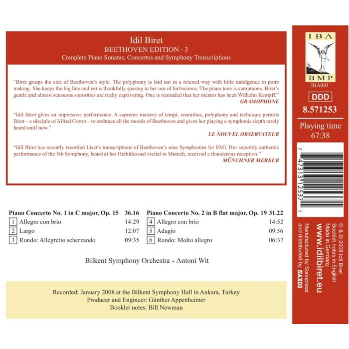 IDIL BIRET BEETHOVEN EDITION 3 - Piano Concertoss Vol. 1 - Nos. 1 & 2 - slide-1