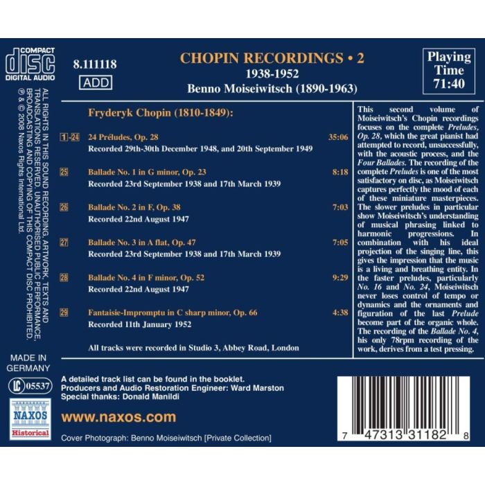 CHOPIN Recordings Vol. 2:  24 Preludes, Ballades - slide-1