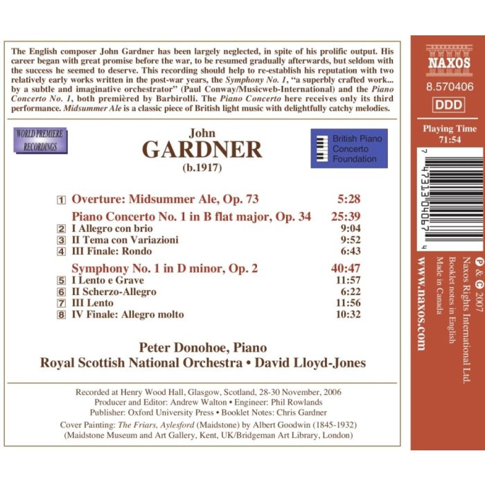 GARDINER : Piano Concesrto No. 1, Symphony No. 1 - slide-1