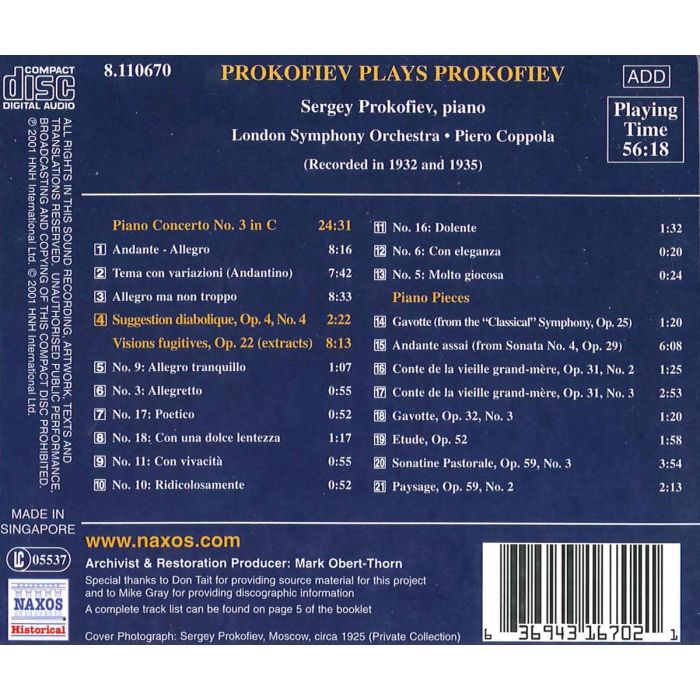 PROKOFIEV: Piano Concerto No. 3, Vision Fugitives - slide-1