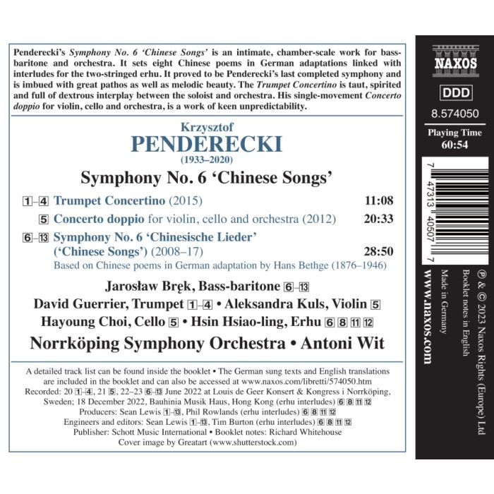 Penderecki: Symphony No. 6 