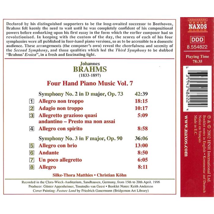 BRAHMS: Four hand piano music vol. 7 - slide-1