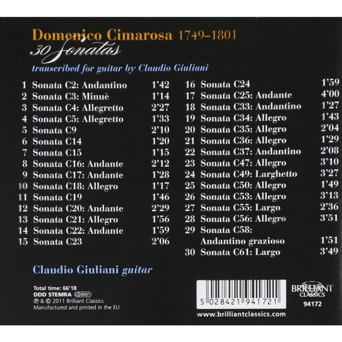 Cimarosa: 30 Sonatas, arrangements for guitar - slide-1