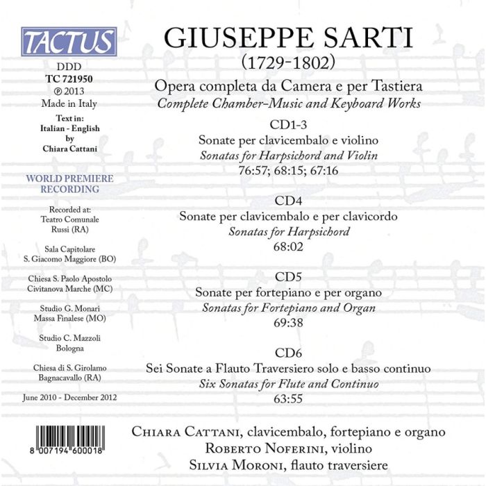 Sarti: Opera completa da Camera e per Tastiera - slide-1