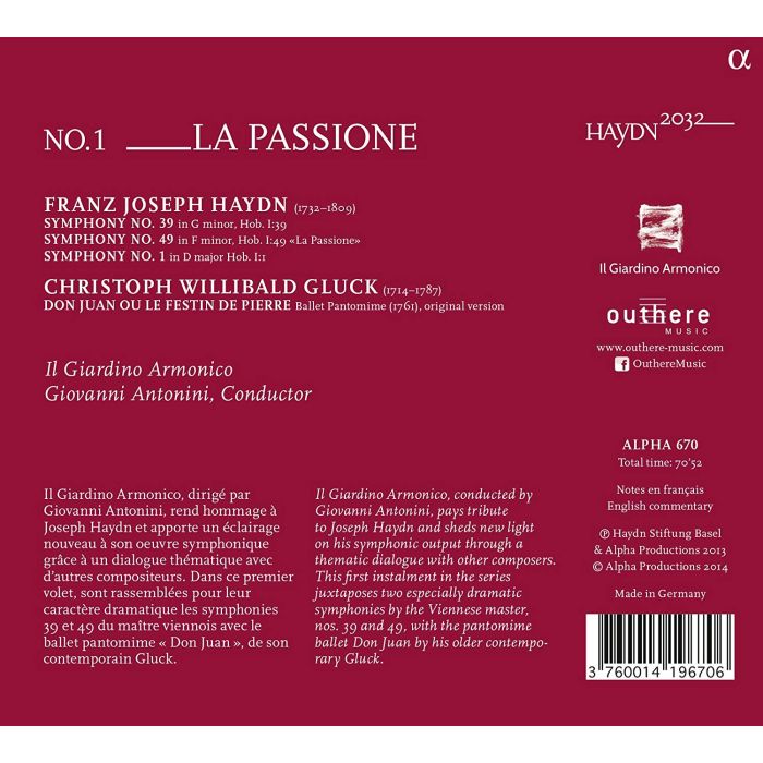 Haydn 2032 vol. 1: Symphonies Nos. 39; 49 & 1; Gluck: Don Juan ou Le Festin de Pierre, Ballet Pantomime - slide-1