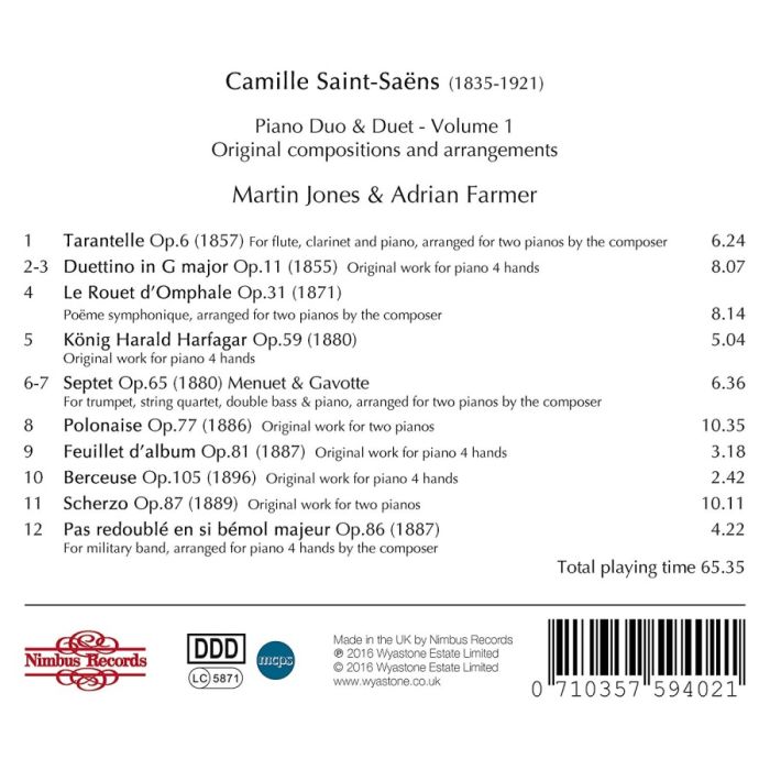 Saint-Saëns: Music for Piano Duo and Duet - slide-1