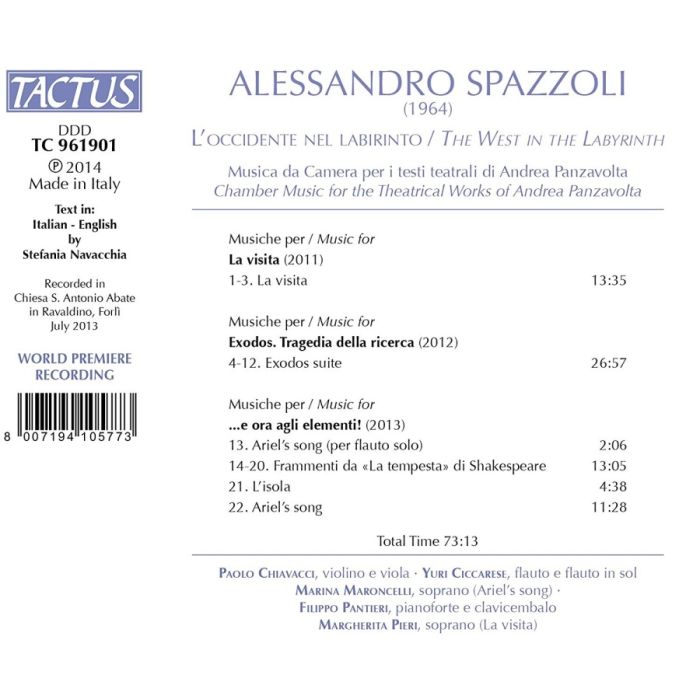 Spazzoli: L´Occidente nel labirinto - Chamber Music - slide-1