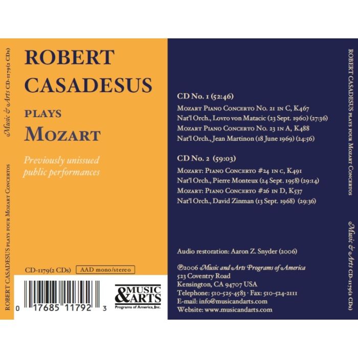 Robert Casadesus plays Mozart Piano concertos Nr.21,23,24,26 - slide-1