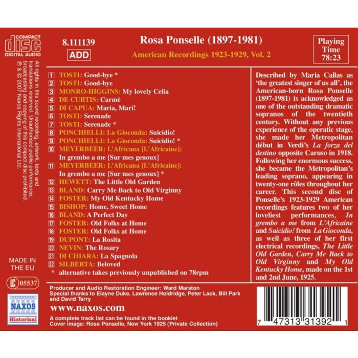 PONSELLE Rosa: American Recordings Vol. 2 - slide-1