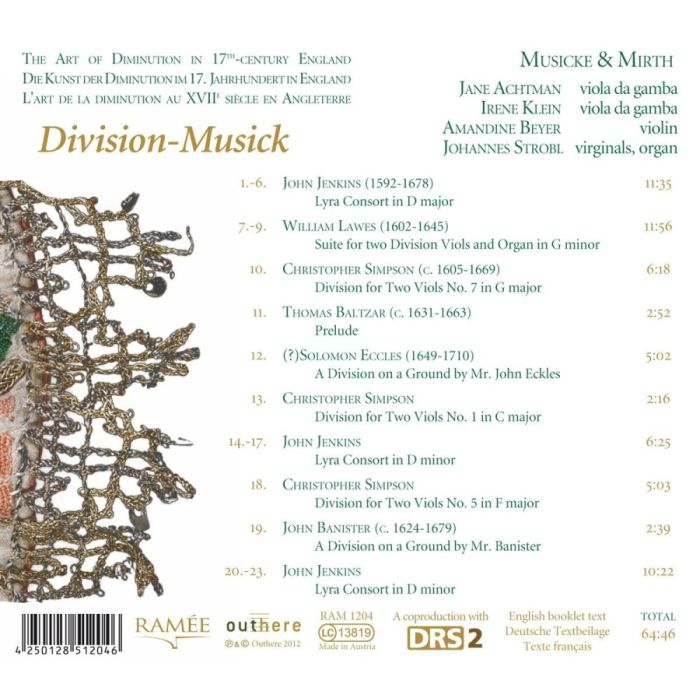 Division-Musick - The Art of Diminution in England in the 17th Century, Musicke & Mirth - slide-1