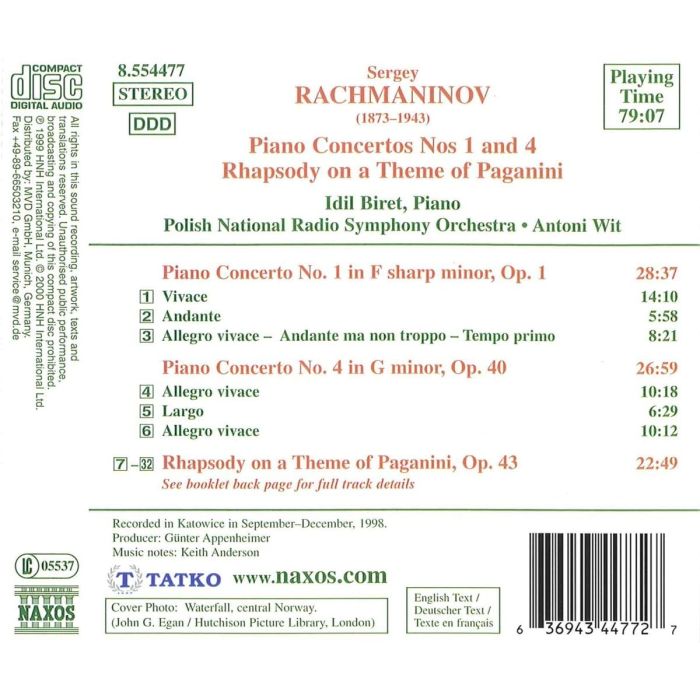 RACHMANINOV: Piano Concertos 1 & 4 - slide-1