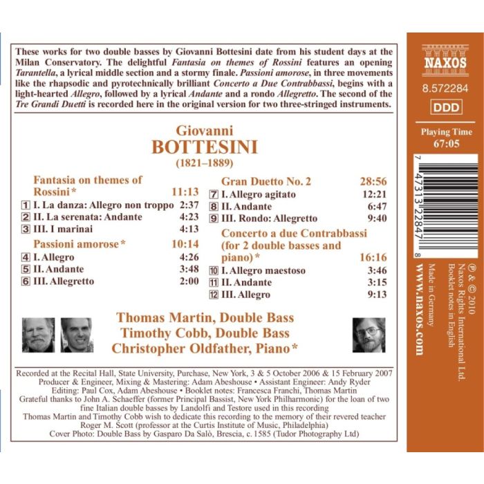 Bottesini: Fantasia on themes of Rossini, Passioni amorose, Gran duetto No. 2, Concerto a Due Contrabbassi - slide-1