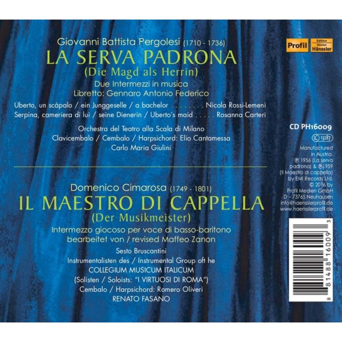 Pergolesi: La Serva Padrona,  Cimarosa: Il maestro di cappella - slide-1