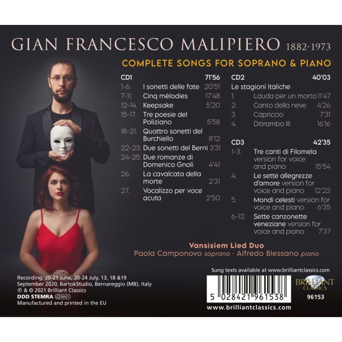 Malipiero: Complete Songs for Soprano & Piano - slide-1