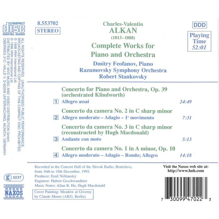 ALKAN: Piano Concerto, Op. 39, Concerto da Camera, Nos. 1-3 - slide-1